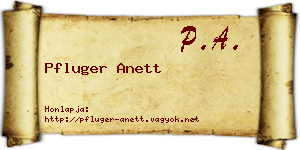 Pfluger Anett névjegykártya